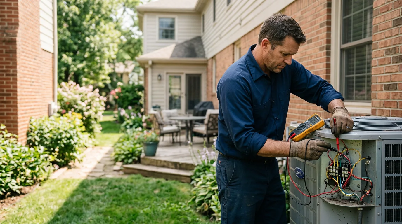 HVAC technician working near Wellsville, NY